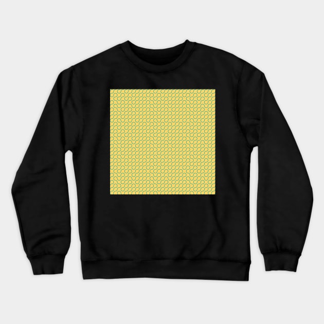 Seamless Blue Wavy Lines on yellow Crewneck Sweatshirt by IngaDesign